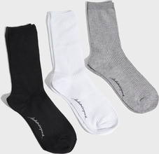 BECKSÖNDERGAARD - Strumpor - White/Grey/Black - Telma Solid Sock 3 Pack - Strumpor & Strumpbyxor - Socks