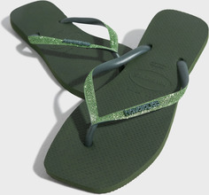 Havaianas - Flip-Flops - Olive Green - Hav Square Glitter - Flats & Lave sko - Flip-Flops