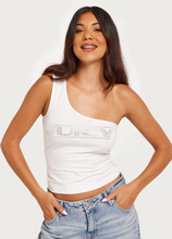 Juicy Couture - One shoulder toppe - White - Digi Asymmetric Top - Toppe & t-shirts