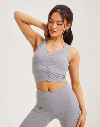 Only Play - Crop tops - Light Grey Melange - Onpeila Crop Bra Top - Toppe & t-shirts