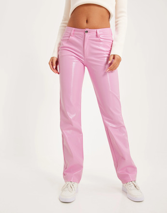 Nelly - Byxor - Rosa - Colored PU Pants - Byxor