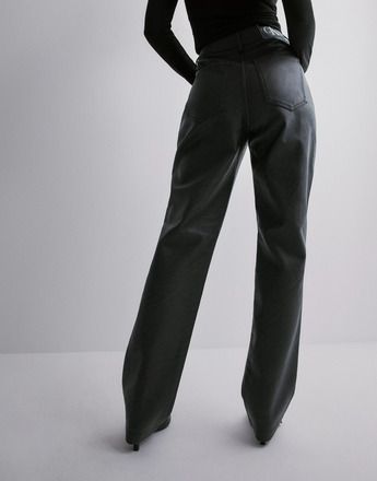 Calvin Klein Jeans - PU pants - Ck Black - Faux Leather High Rise Straight - Bukser