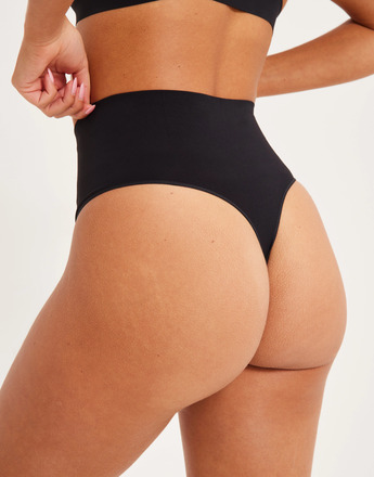Spanx - Trosor - Very Black - EcoCare Seamless Shaping Thong - Underkläder - Panties