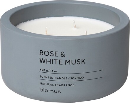 blomus Scented Candle Flintstone Rose White Musk 400 g