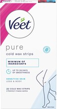 Veet Pure Wax Strips Sensitive Skin Legs & Body 20 St.