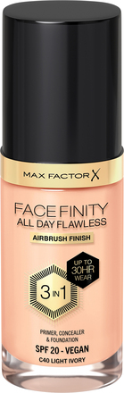 Max Factor Facefinity All Day Flawless 3 In 1 Foundation 40 Ivory