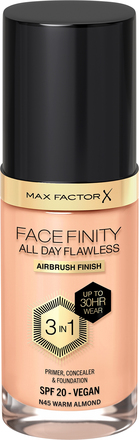 Max Factor Facefinity All Day Flawless 3 In 1 Foundation 45 Warm