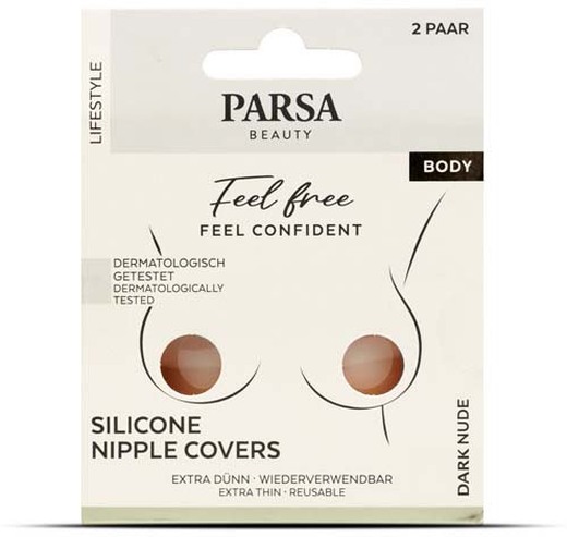 Parsa Beauty No Bra Day 7 x Silicone Nipple Covers Dark Nude