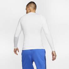 Nike Pro Men's Tight-Fit Long-Sleeve Top - White