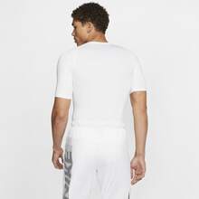 Nike Pro Men's Tight-Fit Short-Sleeve Top - White