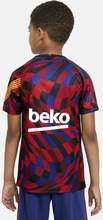 F.C. Barcelona Older Kids' Short-Sleeve Football Top - Red