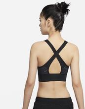 Nike Air Swoosh Women's Medium-Support 1-Piece Pad Longline Printed Sports Bra - Black