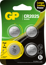 Batteri GP Batteries Lithium Knappcell CR2025 4-p