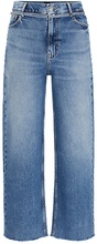 Blue jeans with belt detail