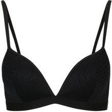 Padded triangle bra with monogram pattern and adjustable straps