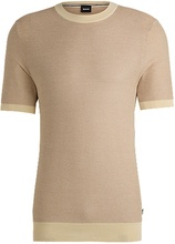 Short-sleeved cotton-blend knit t-shirt