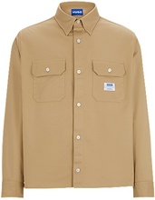 Cotton-twill shirt with logo label