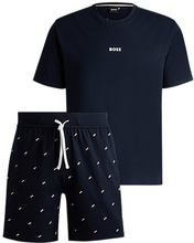 Gift-boxed short pyjamas in cotton with signature details