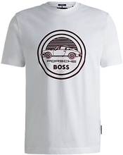 Porsche x BOSS mercerised-cotton T-shirt with special branding