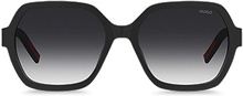 Black-acetate sunglasses with logo details