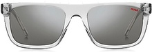 Transparent-acetate sunglasses with black layered temples