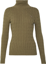 GANT Women High Neck Cable Knit Green