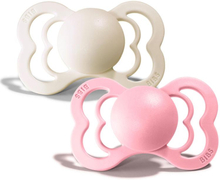 BIBS Supreme Napp - 2-Pack - Str. 1 - Silikon (Ivory/Baby Pink)