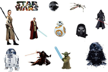 Flot Star Wars wallsticker med 12 forskellige motiver.