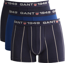 Navy Gant 3-Pack brede stripe-bøter