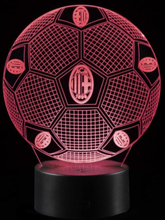 AC Milan 3D lampe. Fodbold. Farveskift mellem 7 farver.