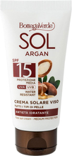 SOL Argan - Crema solare viso - antietà idratante - con olio di Argan e acido Ialuronico - SPF15 protezione media - tutti i tipi di pelle