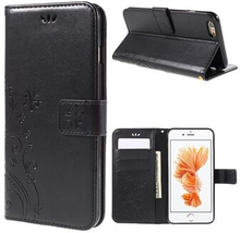 Butterfly Leather Wallet Stand Case for iPhone 6s 6 with Reversed Magnetic Clasp