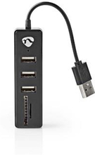 Nedis USB-hubb | USB A-Hane | USB-A Hona | 3-Port port(s) | USB ström | SD & MicroSD / 3x USB
