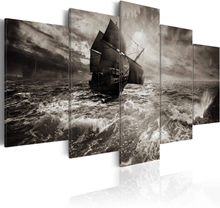 Lærredstryk Ship in a storm