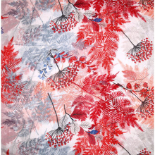Blomstret tørklæde damer 90 x 90 cm polyester blå/rød