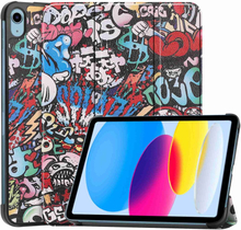 iPad 10.9" (2022) Læder Cover m. Tri-fold Stand - Graffiti
