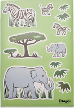 Magni Stickers "Elephant" To Wall Home Kids Decor Wall Stickers Animals Multi/mønstret Magni Toys*Betinget Tilbud