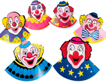 6 stk Partyhattar med Clownmotiv