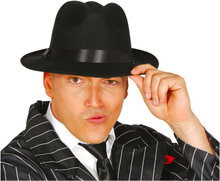 Svart Gangster Hatt - One size