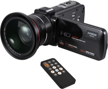 Andoer HDV-Z20 1080P Full HD 24MP WiFi Digital Videokamera Camcorder mit 0.39X Weitwinkel + Makro Objektiv 3.0 "drehbare LCD Touchscreen Fernbedienung Unterstützung 16X Digital Zoom LED Lampe