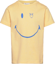 Kca X Smiley® Smiley T-Shirt - Gots T-shirts Short-sleeved Oransje Knowledge Cotton Apparel*Betinget Tilbud