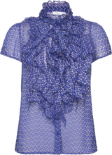 Liljasz Crinkle Ss Shirt Blouses Short-sleeved Blå Saint Tropez*Betinget Tilbud