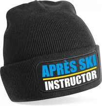 Apres ski muts Apres Ski instructor zwart voor volwassenen - Foute wintersport muts