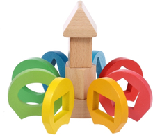 Holz Blume Stapeln Ring Turm Baustein Jenga Stack Up Spielzeug Frühen Lernspielzeug Geschenke für Baby Kinder Kind