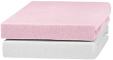 urra Jersey-spændelagen 2-pak 70 x 140 cm hvid/rosa