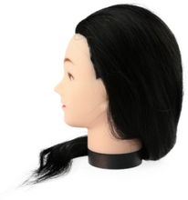 "23"" schwarz Friseur Ausbildung Kopf Pseudo-Modell mit langen Haare Frisur Styling Praxis Kopf Modell mit Klemme"