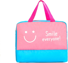 Nass trocken getrennte Taschen Handtasche große Kapazität Aufbewahrungstasche wasserdichte Kleidung Beutel für Strand Schwimmen Gym Spa Wasserpark Surfen Rafting (Pink Smile)
