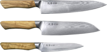 Kaizen 3-Piece Knife Set Home Kitchen Knives & Accessories Knife Sets Silver Satake
