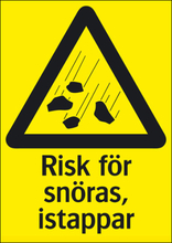 Varningsskylt "Risk för snöras, istappar" A3