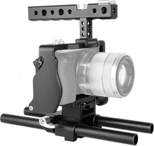 Andoer Professional Video Cage Rig Kit Film Making System mit 15mm Stange für Sony A6000 A6300 A6500 ILDC Spiegelkamera Camcorder